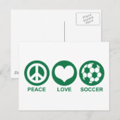 Carte Postale Peace Love Soccer (Devant / Derrière)