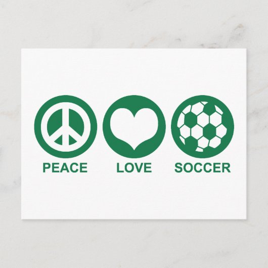 Carte Postale Peace Love Soccer (Devant)