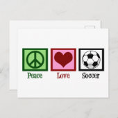 Carte Postale Peace Love Soccer (Devant / Derrière)
