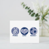 Carte Postale Peace Love Soccer (Debout devant)