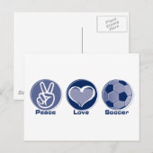 Carte Postale Peace Love Soccer (Devant / Derrière)