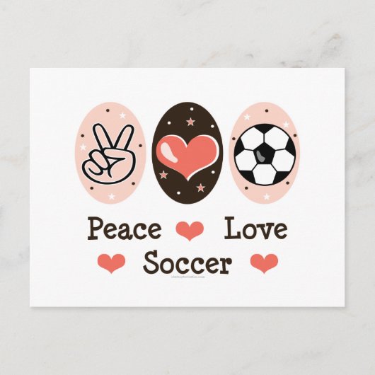 Carte postale Peace Love Soccer (Devant)