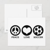 Carte Postale Peace Love Soccer (Devant / Derrière)