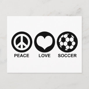 Carte Postale Peace Love Soccer