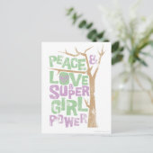 Carte Postale Peace & Love & Supergirl Power (Debout devant)
