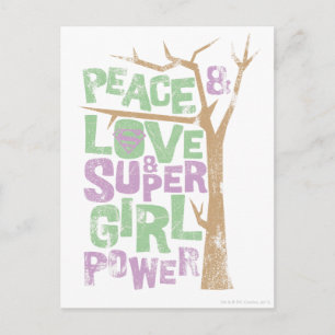 Carte Postale Peace & Love & Supergirl Power