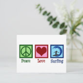Carte Postale Peace Love Surfing (Debout devant)
