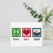 Carte Postale Peace Love Sushi (Debout devant)