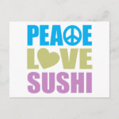Carte Postale Peace Love Sushi (Devant)