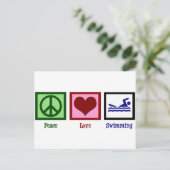Carte Postale Peace Love Swimming (Debout devant)
