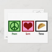 Carte Postale Peace Love Tacos (Devant / Derrière)