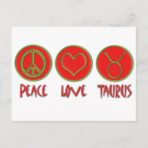 Carte Postale Peace Love Taurus