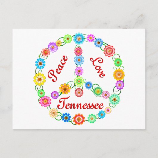 Carte Postale Peace Love Tennessee (Devant)