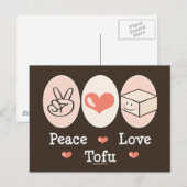 Carte postale Peace Love Tofu (Devant / Derrière)