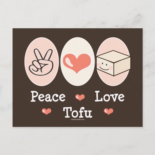 Carte postale Peace Love Tofu (Devant)