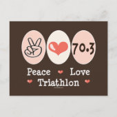 Carte postale Peace Love Triathlon (Devant)