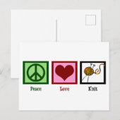 Carte Postale Peace Love & Tricot (Devant / Derrière)