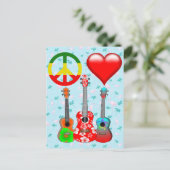 Carte Postale Peace Love Ukuleles (Debout devant)