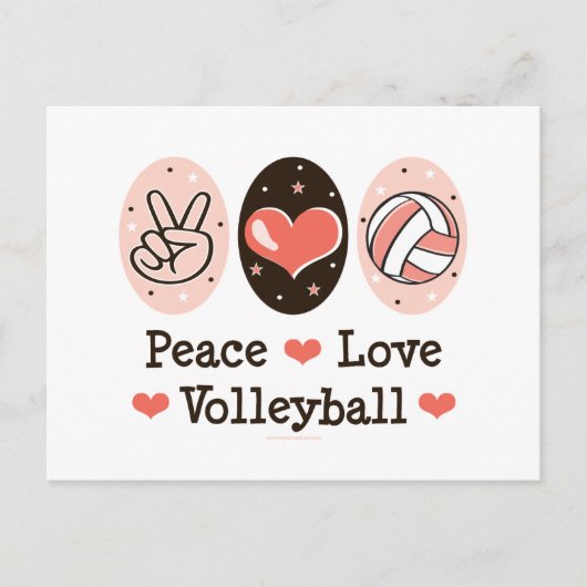 Carte postale Peace Love Volleyball (Devant)
