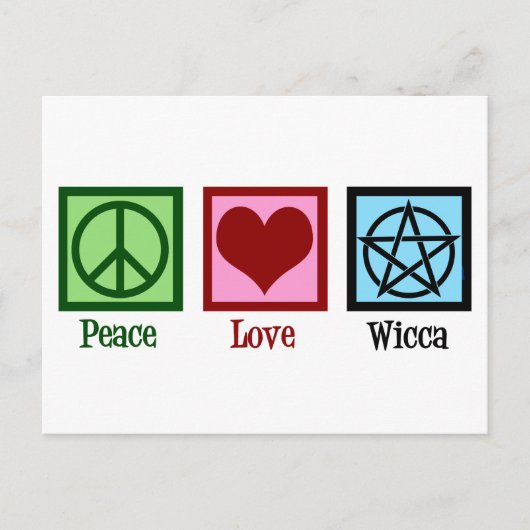 Carte Postale Peace Love Wicca (Devant)