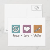 Carte Postale Peace Love Write (Devant / Derrière)