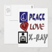 CARTE POSTALE PEACE LOVE XRAY (Devant / Derrière)