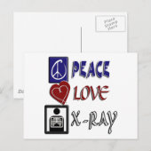 CARTE POSTALE PEACE LOVE XRAY (Devant / Derrière)