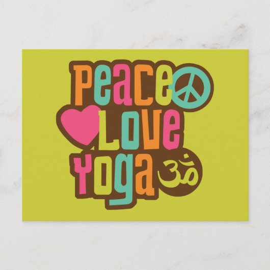Carte Postale Peace Love Yoga (Devant)