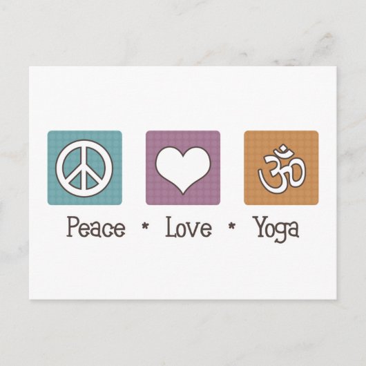 Carte Postale Peace Love Yoga (Devant)