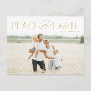 Carte postale Peace on Earth Editable Color Holida