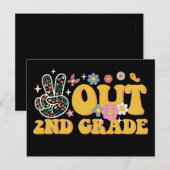 Carte Postale Peace Out 2e année Dernière journée de l'école (Devant / Derrière)