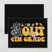 Carte Postale Peace Out 4e année Dernière journée de l'école (Devant / Derrière)