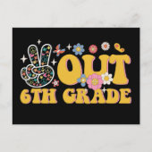 Carte Postale Peace Out 6e année Dernière journée de l'école (Devant)