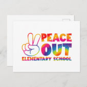 Carte Postale Peace Out Élémentaire École Tie Dye Dernier jour (Devant / Derrière)