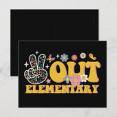 Carte Postale Peace Out Élémentaire Super Dernier Jour De L'Écol (Devant / Derrière)