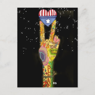 Carte Postale Peace, Party, Victory USA Invitation - SRF