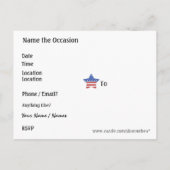 Carte Postale Peace, Party, Victory USA Invitation - SRF (Dos)
