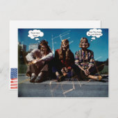 Carte Postale Peace Young Hippies Free Love 1960's Custom Text (Devant / Derrière)