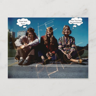 Carte Postale Peace Young Hippies Free Love 1960's Custom Text