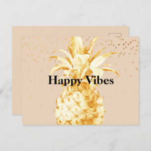 Carte Postale Peach Cream Yellow Gold Ananas