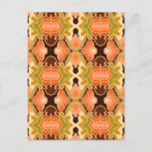 Carte Postale Peach Fuzz Boho Shabby Chic géométrique Art Abstra (Devant)