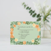 Carte Postale Peach Green Mariage Spring Pastel (Debout devant)