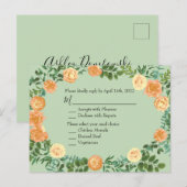 Carte Postale Peach Green Mariage Spring Pastel (Devant / Derrière)