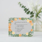 Carte Postale Peach Grey Mariage Spring Floral (Debout devant)