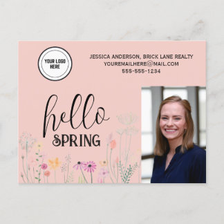 Carte Postale Peach Hello Spring Immobilier Marketing
