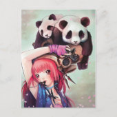 Carte postale Peach Ninja Pandas (Devant)