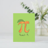 Carte postale Peach Pi Cute Math Pi Day (Debout devant)