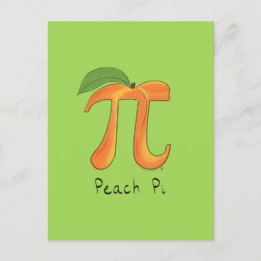 Carte postale Peach Pi Cute Math Pi Day (Devant)