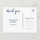 Carte Postale Peach rose et Merci d'aquarelle marine (Dos)