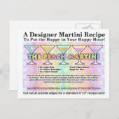 Carte Postale Peach Spring Martini Recette (Devant / Derrière)